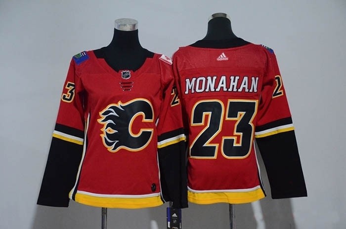 Women Calgary Flames #23 Sean Monahan Red Adidas Jersey