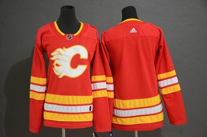 Women Calgary Flames Blank Red Alternate Adidas Jersey