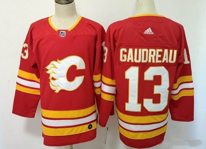 Women Calgary Flames #13 Johnny Gaudreau Red Alternate Adidas Jersey