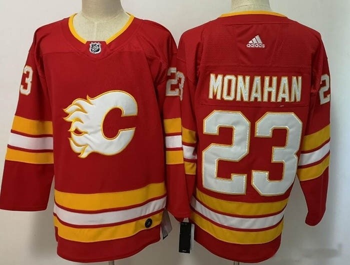 Women Calgary Flames #23 Sean Monahan Red Alternate Adidas Jersey