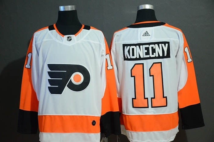 NHL Philadelphia Flyers #11 Travis Konecny White Adidas Jersey