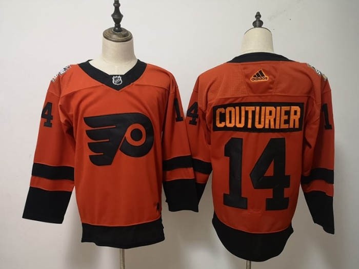 NHL Philadelphia Flyers #14 Sean Couturier Orange 2019 Stadium Series Adidas jersey