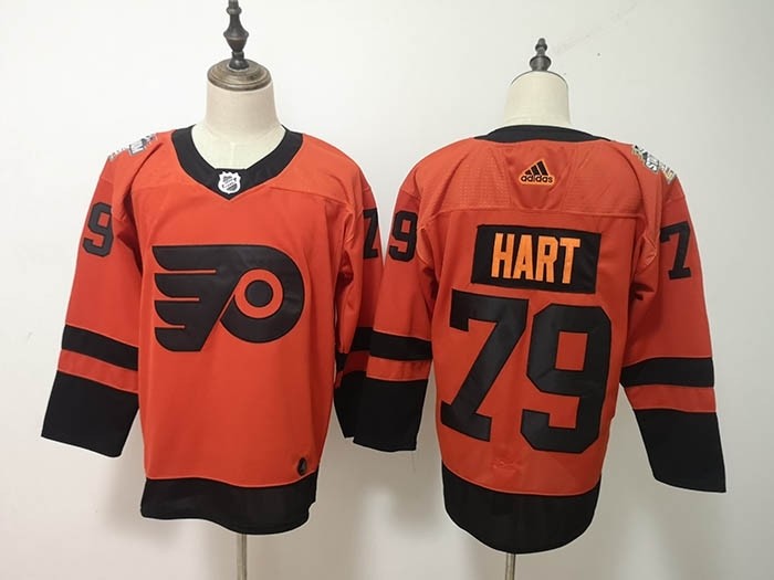 NHL Philadelphia Flyers #79 Carter Hart Orange 2019 Stadium Series Adidas jersey