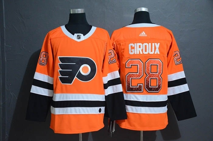 NHL Philadelphia Flyers #28 Claude Giroux Orange Drift Fashion Adidas Jersey