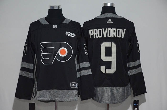 NHL Philadelphia Flyers #9 Ivan Provorov Black 100th Centennal Classic Premier Jersey