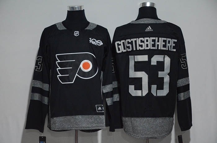 NHL Philadelphia Flyers #53 Shayne Gostisbehere Black 100th Centennal Classic Premier Jersey