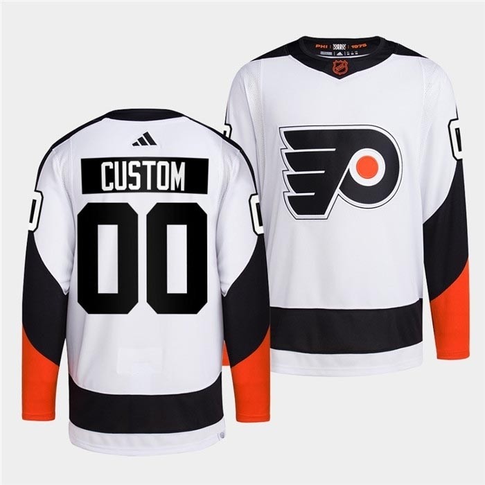 Men's Philadelphia Flyers Custom White 2022-23 Reverse Retro Stitched Jersey(Name and number remark in comment column)