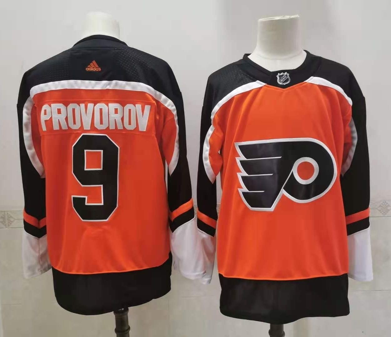 Philadelphia Flyers #9 Ivan Provorov Orange Men's Adidas 2020-21 Reverse Retro Alternate NHL Jersey