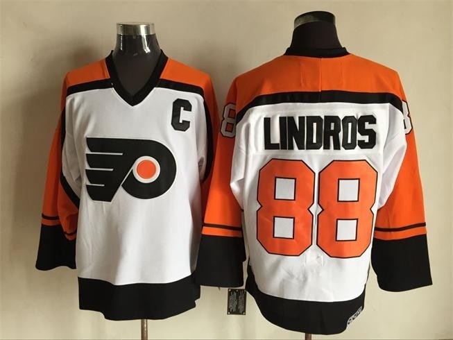 Men's Philadelphia Flyers #88 Eric Lindros 1997-98 White CCM Throwback Jersey