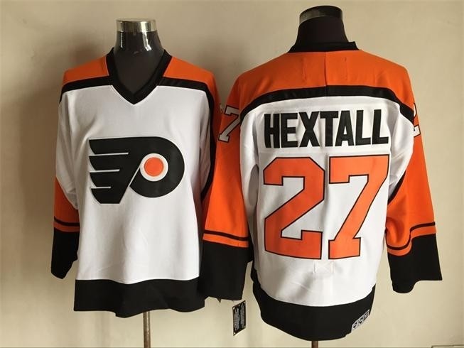 Men's Philadelphia Flyers #27 Ron Hextall 1997-98 White CCM Throwback Jersey