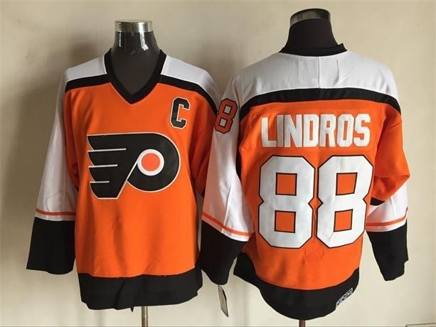 Men's Philadelphia Flyers #88 Eric Lindros 1997-98 Orange CCM Throwback Jersey