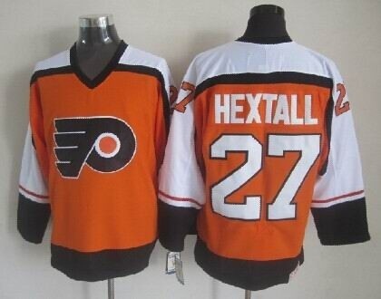 Men's Philadelphia Flyers #27 Ron Hextall 1997-98 Orange CCM Throwback Jersey