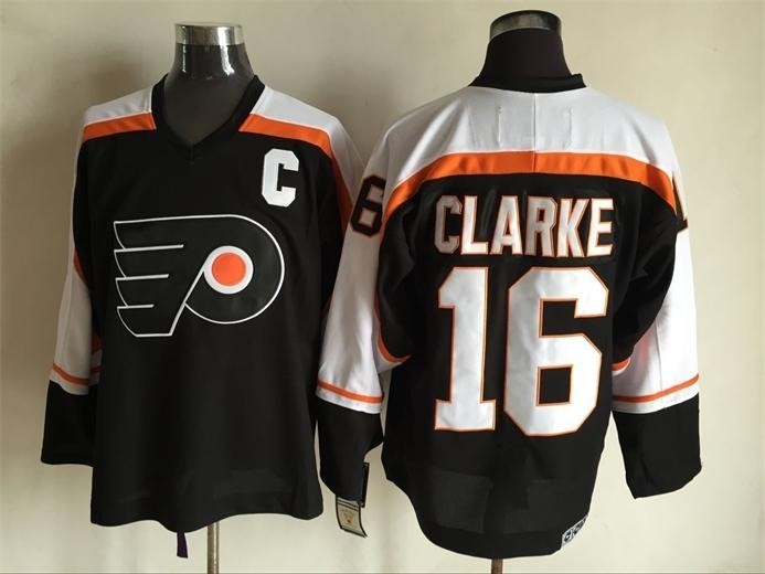 Men's Philadelphia Flyers #16 Bobby Clarke 1997-98 Black CCM Throwback Jersey