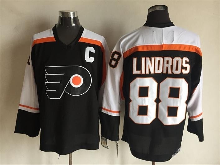 Men's Philadelphia Flyers #88 Eric Lindros 1997-98 Black CCM Throwback Jersey