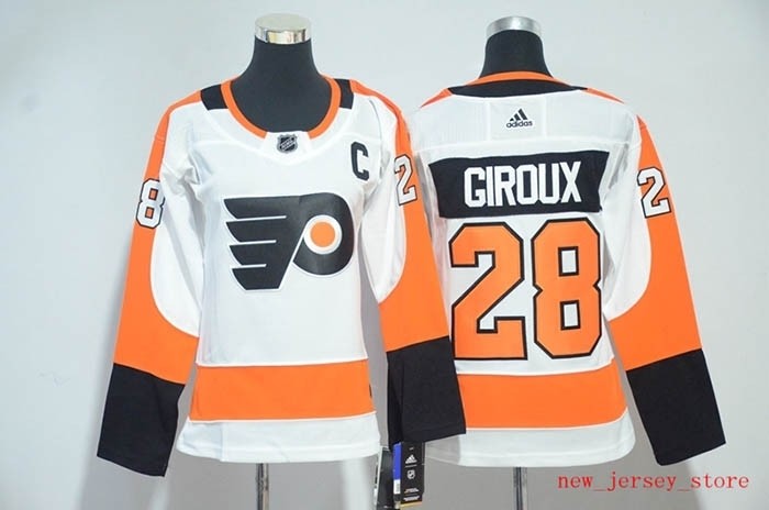 Women Philadelphia Flyers #28 Claude Giroux White Adidas Jersey