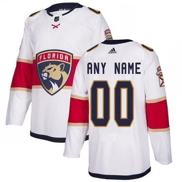 Men's Adidas Panthers Personalized Authentic White Road NHL Jersey(Name and number remark in comment column)