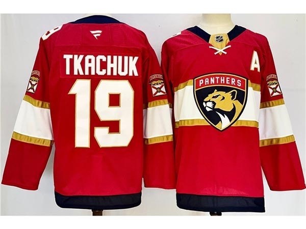 Men's Florida Panthers #19 Matthew Tkachuk 2024-25 Red Jersey