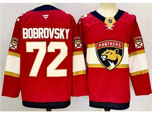 Men's Florida Panthers #72 Sergei Bobrovsky 2024-25 Red Jersey