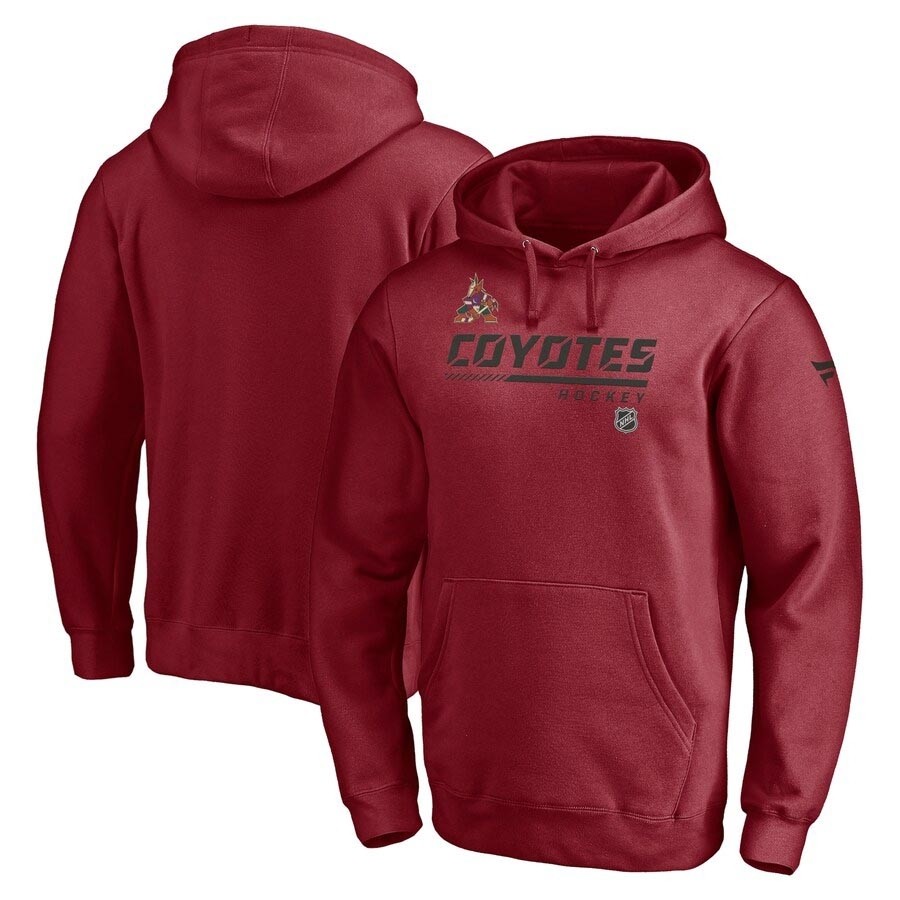 Men's Arizona Coyotes Authentic Pro Core Collection Prime Logo Fanatics Branded Garnet Red Pullover Hoodie