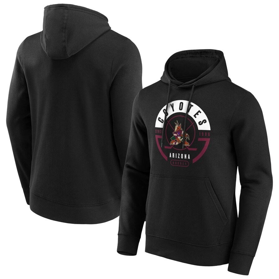 Men's Arizona Coyotes Fanatics Branded Block Party Black Hoodie