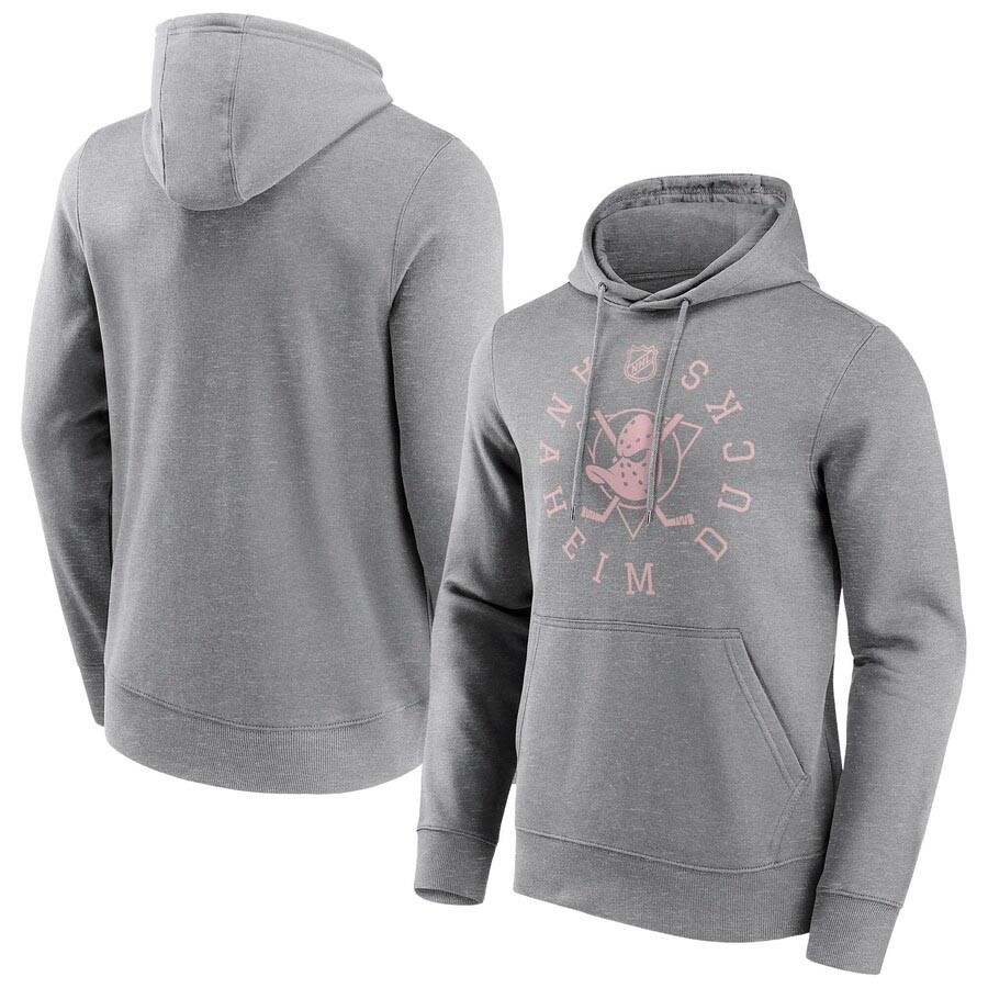 Men's Anaheim Ducks Fanatics Branded Gain Ground Light Grey Hoodie