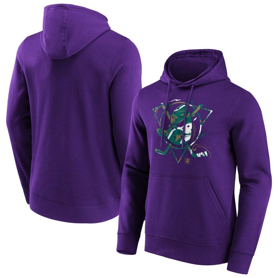 Men's Anaheim Ducks Marble Purple Hoodie