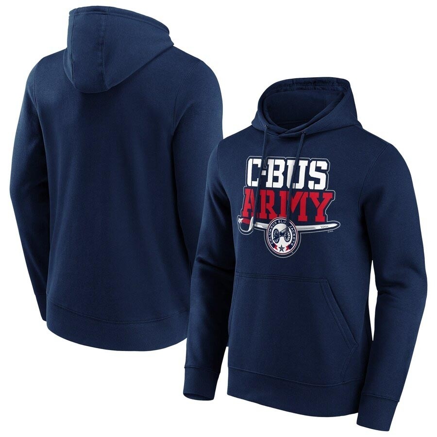 Men's Columbus Blue Jackets Fanatics Branded Hometown Graphic C-BUS ARMY Navy Hoodie