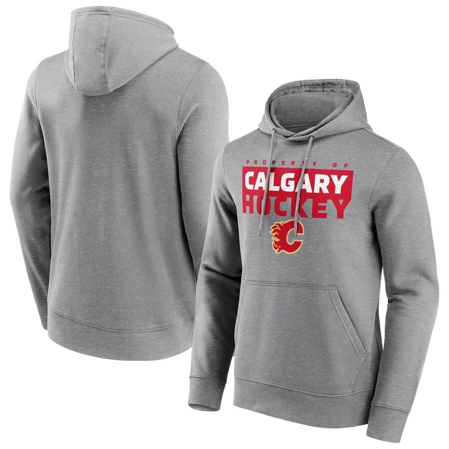 Men's Calgary Flames Fanatics Branded Gain Ground Sports Grey Hoodie