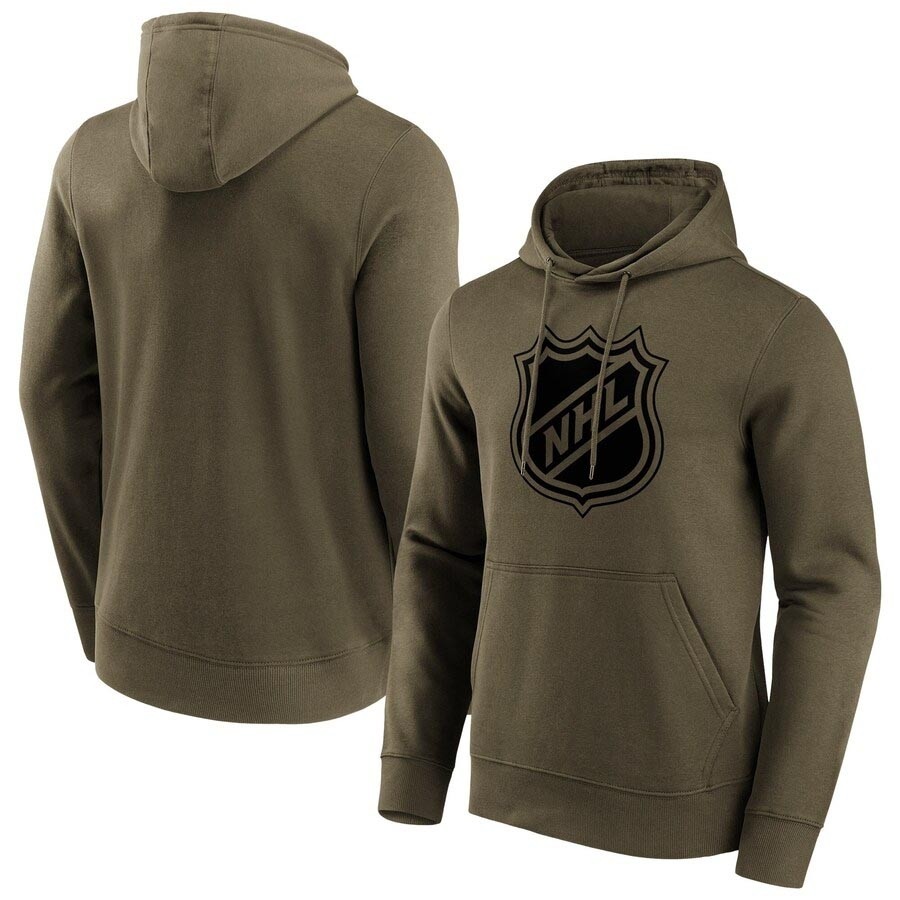 NHL Fanatics Branded Iconic Preferred Logo Graphic Khaki Hoodie