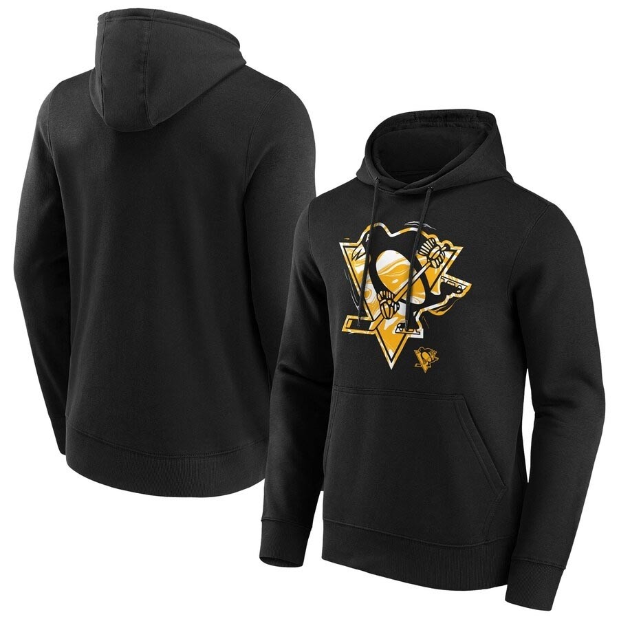 Men's Pittsburgh Penguins Marble Black Hoodie