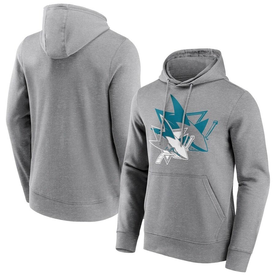 Men's San Jose Sharks Fanatics Branded Overlay Sport Grey Hoodie