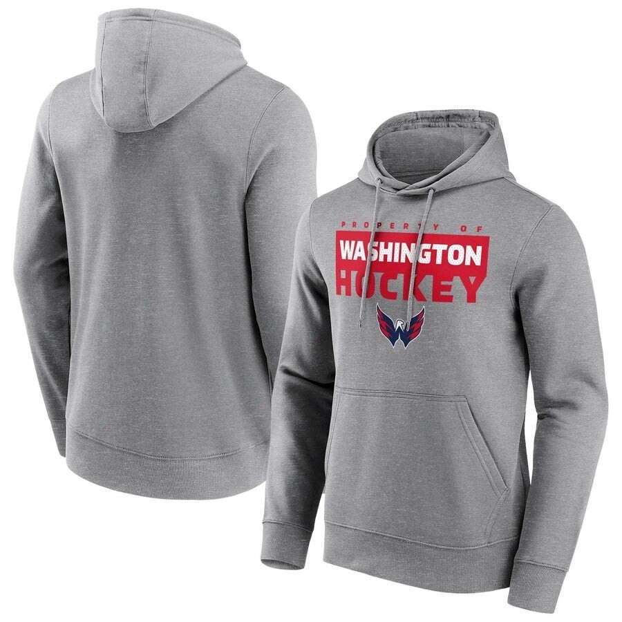 Men's Washington Capitals Fanatics Branded Gain Ground Sports Grey Hoodie