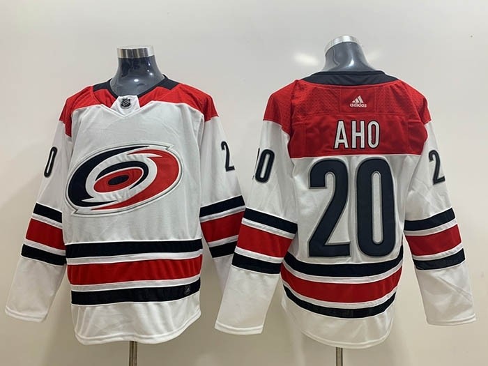 NHL Carolina Hurricanes #20 Sebastian Aho White Adidas Jersey