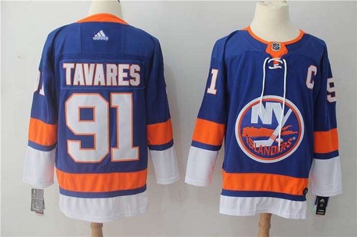 NHL New York Islanders #91 John Tavares Blue Adidas Jersey