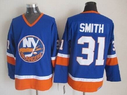 Men's New York Islanders #31 Billy Smith Royal Blue Throwback CCM Jersey