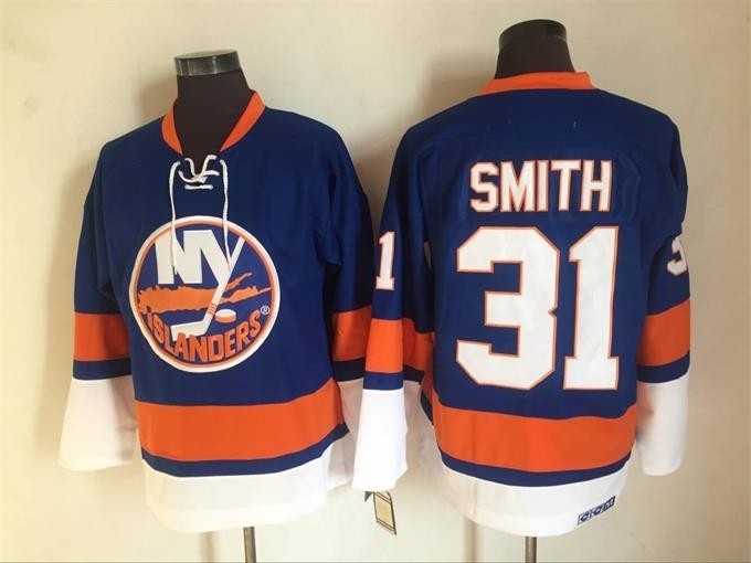 Men's New York Islanders #31 Billy Smith Blue 3rd Throwback CCM Jersey