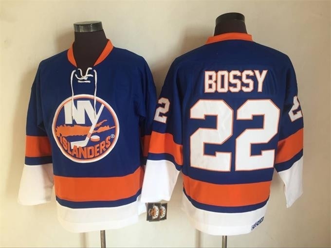 Men's New York Islanders #22 Mike Bossy Blue 3rd Throwback CCM Jersey