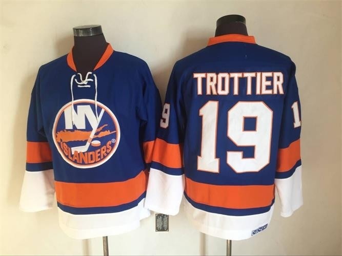 Men's New York Islanders #19 Bryan Trottier Blue 3rd Throwback CCM Jersey