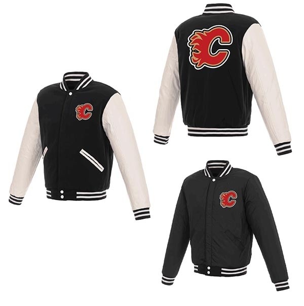 NHL Calgary Flames Black-White reversible Jacket