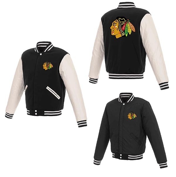 NHL Chicago Blackhawks Black-White reversible Jacket