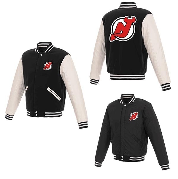 NHL New Jersey Devils Black-White reversible Jacket