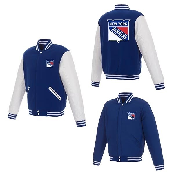 NHL New York Rangers Blue-White reversible Jacket