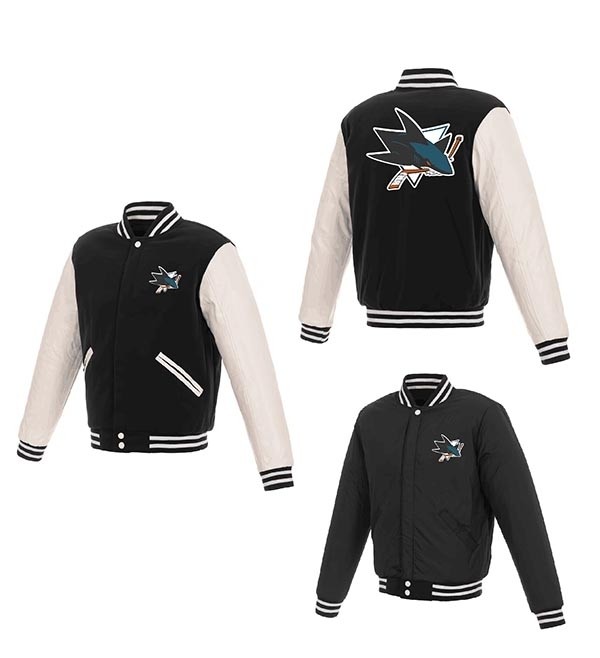 NHL San Jose Sharks Black-White reversible Jacket