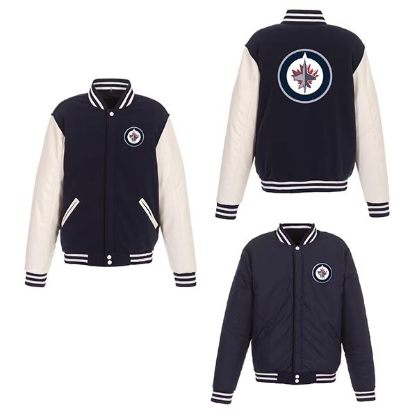 NHL Winnipeg Jets Navy-White reversible Jacket