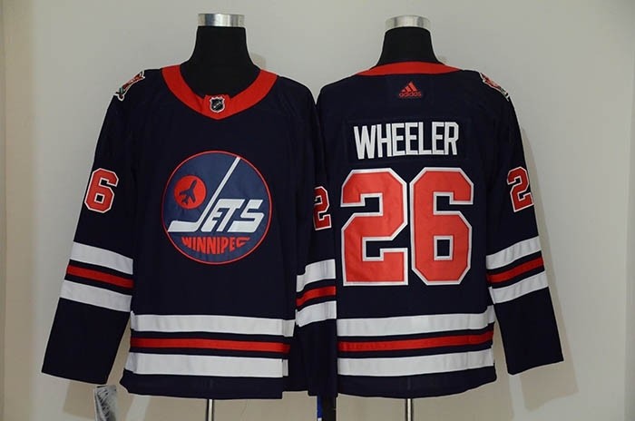 NHL Winnipeg Jets #26 Blake Wheeler Navy Blue 2019 Heritage Classic Breakaway Adidas Jersey