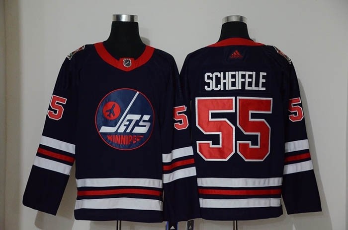 NHL Winnipeg Jets #55 Mark Scheifele Navy Blue 2019 Heritage Classic Breakaway Adidas Jersey