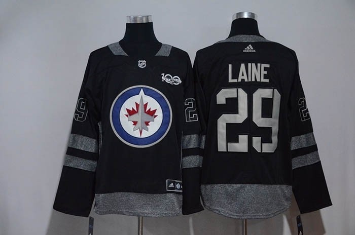 NHL Winnipeg Jets #29 Patrik Laine Black 100th Centennal Classic Premier Jersey