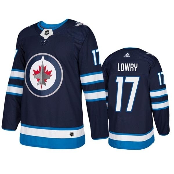 Men's Winnipeg Jets #17 Adam Lowry Navy blue Adidas Jersey