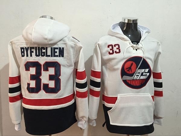 NHL Winnipeg Jets #33 Dustin Byfuglien White All Stitched Hooded Sweatshirt