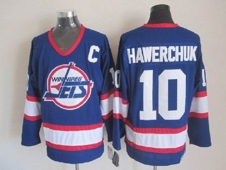 Men's Winnipeg Jets #10 Dale Hawerchuk Blue CCM Throwback Jersey